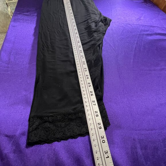 📌Zerdocean Lace Trim Capri Leggings Stretch Crop Leggings Summer Tights Pants - Picture 7 of 14